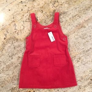 Gymboree little red corduroy jumper dress